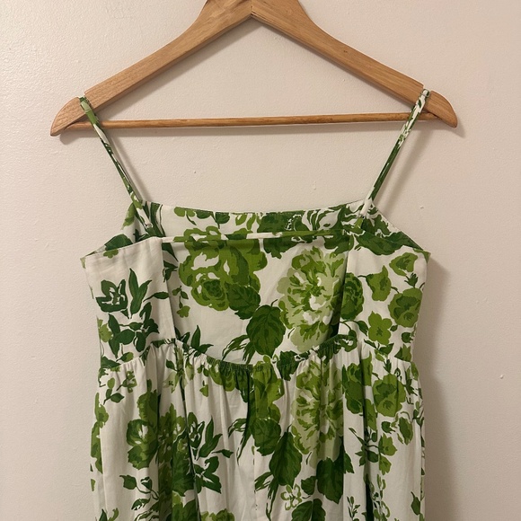 Reformation East Floral Print Cotton Blend Open Back Tiered Midi Dress | Size S - Picture 5 of 11